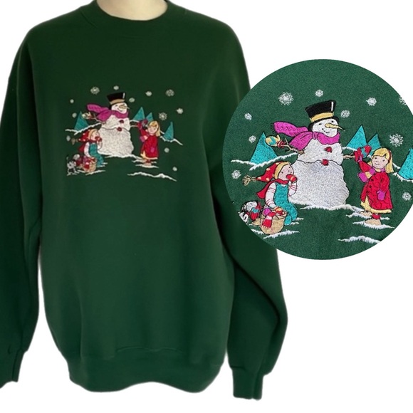 Vintage Peanut Butter and Jelly Snowman Holiday Christmas Sweatshirt - Picture 2 of 10
